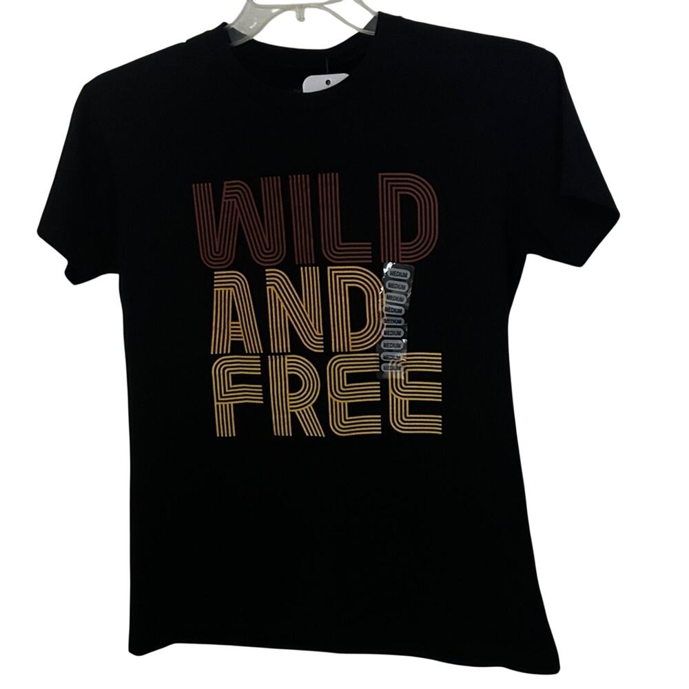 West Wild Black Graphic T Shirt Wild & Free Size M NEW